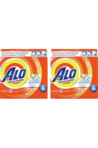 Alo Kar Çiçeği Beyazlar ve Renkliler için Aquapudra Toz Çamaşır Deterjanı 2 x 1500 G