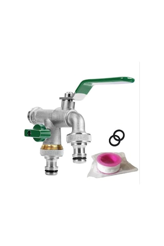 Qianfan 1/2'' Yüksek Kaliteli Pirinç Çift Musluk, Paslanmaya Ve Yeşil