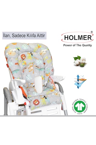 Leke Tutmaz Organik Mama Sandalyesi Minderi & Kılıfı Max-M Germanyg One Size Pembe