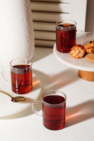 Vienev 3lü Isıya Dayanıklı Borosilikat Cam Kupa Bardak