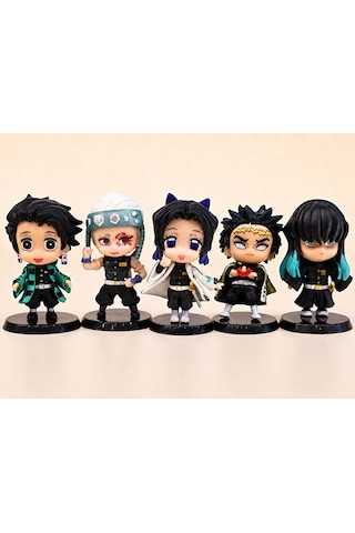 Demon Slayer 5'li Figür Seti Tanjiro Tengen Uzui Shinobu Gyomei Muichiro 7 Cm