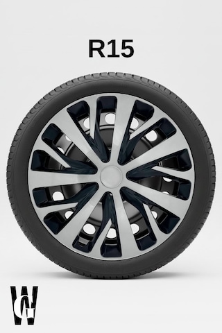 Volkswagen Polo 15 İnç Jant Kapağı 4 Adet Siyah Gri C111