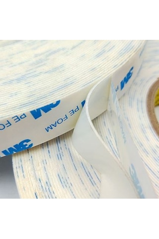 3m Ekstra Güçlü Çift Taraflı Köpük Bant Beyaz - 15 Mm Genişlik - 4.5 Metre