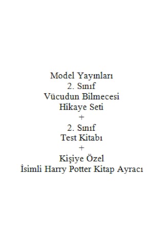 2. Sınıf Hikaye Kitabı Seti Model Yayınları Vücudun Bilmecesi + 2. Sınıf Test Kitabı + Kişiye Özel İsimli Harry Potter Kitap Ayracı