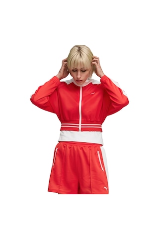 634556-11 Puma T7 Pique Cropped Jacket Kadın 634556-11 Kırmızı
