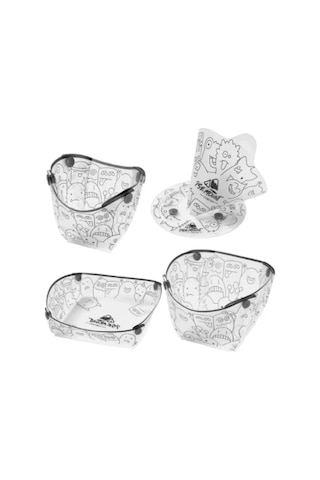 Yunboo Foldable Tek Kişilik Taşınabilir Besteçlik Seti: Yemek Tabağı, Fincan, Kahve Filtresi Ve Kesme Tahtası - Doğal Aktivitelere Uygun Beyaz