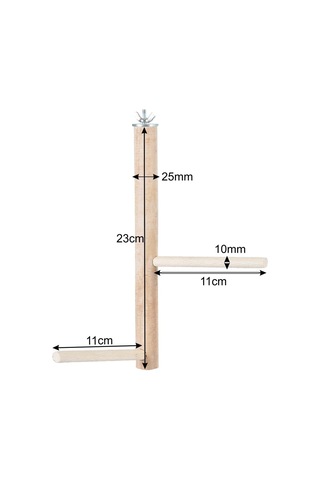 X-perk Ağaç Sopalı Kuş Tüneği Kuş Parkuru Tünek Boy 23 Cm