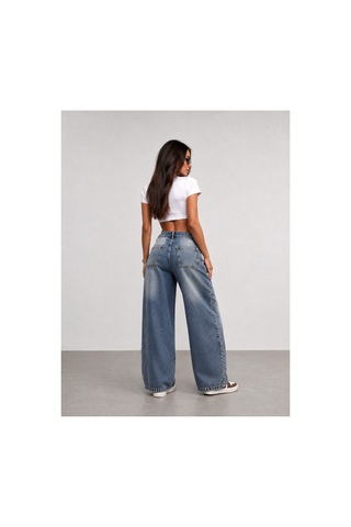 Bluemarlin Tint İşlemli Ön Yan Parçalı Diz İşlemli Baggy Jeans Çok Renkli
