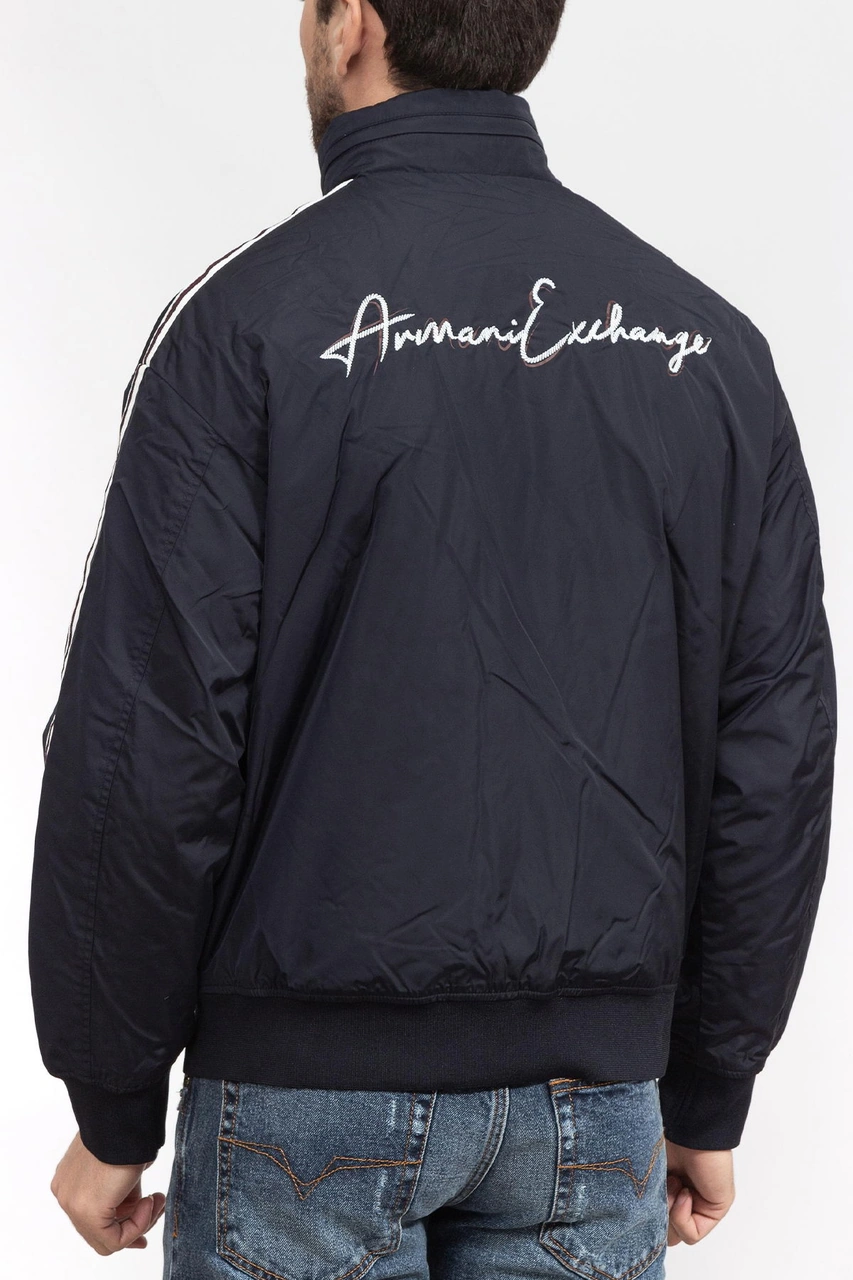 Armani Exchange Armani Sırt Baskılı Erkek Mont Lacivert