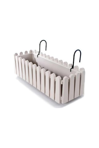 - Askılı Balkon Saksı Kirli Beyaz 9 Litre Askı Aparatlı Beyaz