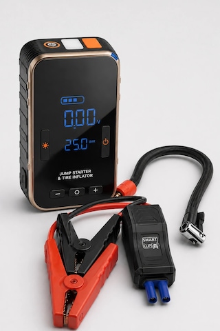 Eima 4 Ü 1 Arada Akü Takviye Cihazı Kompresörlü Hava Pompası Şarjlı El Fenerli Çantalı 8000 Mah
