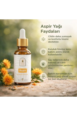 Aspir Yağı 50 Ml %100 Doğal Nemlendirici & Besleyici