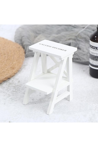 Jms Beyaz Ev Ahşap Dekorasyon Sandalye Mini Raf Fotoğraf Sahne