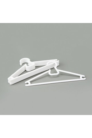 Decobella 6'lı Çocuk Plastik Elbise Askısı - Beyaz Beyaz
