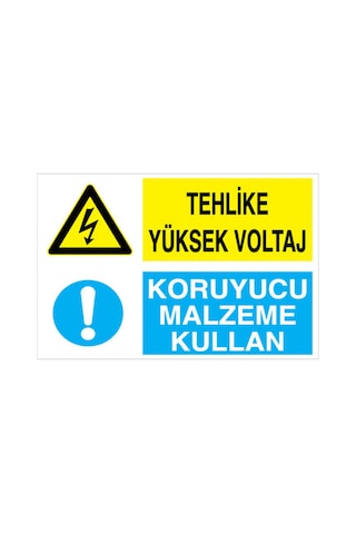 Tehlike Yüksek Voltaj - Koruyucu Malzeme Kullan Uyarı Tabelası - 20x30 Foreks - Di69 Tehlike Yüksek Voltaj - Koruyucu Malzeme Kullan Uyarı Tabelası - 20x30 Foreks - Di69