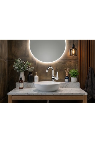 Elvora Sena Banyo Lavabo Bataryası Gümüş Krom