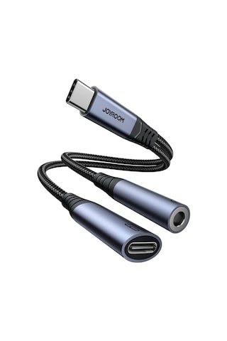 Joyroom Audio Adaptör 2in1 Type-c To 3.5mm+type-c -siyah