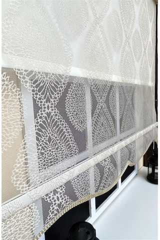 Storburada Çift Mekanizmalı Bej Tül Perde Ve Ekru Stor Perde Stb45240-v109 Bej