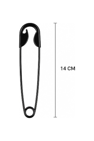 Fugo Siyah Saç Tokası Saç İğnesi Uzun Kancalı Saç Aksesuarı 14 Cm