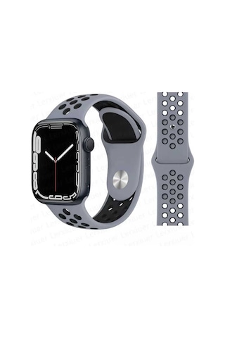 Apple Uyumlu Watch 9-8-7-6-5-4-3-se / 38-40-41 Mm Delikli Nike Silikon Spor Kordon