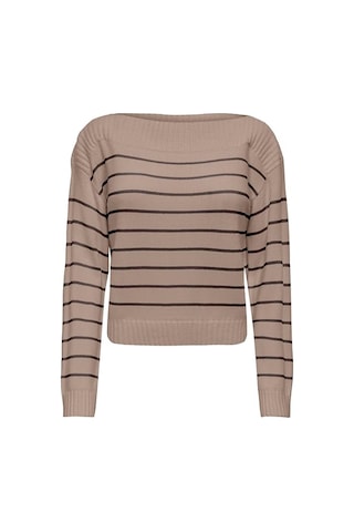 Only Onlkatia Ls Kayık Yaka Kadın Triko 15374823 Kahverengi