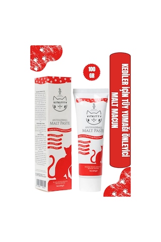 Vitkittykediler İçin Tüy Yumağı Önleyici Ve Sindirim Destekleyici Malt Macunu 100g Antıhaırball Malt Past