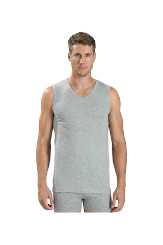 Jiber Erkek V Yaka Sıfır Kol Pamuklu Fanila Atlet 115 - 3 Adet 001