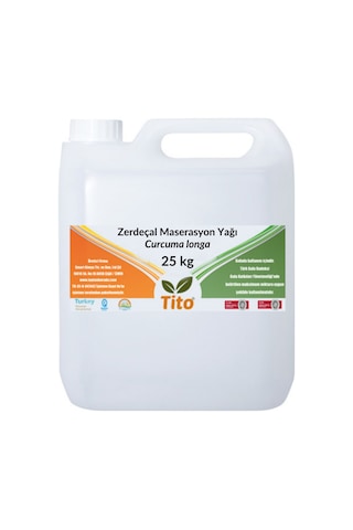 Tito Zerdeçal Maserasyon Yağı Curcuma Longa 25 KG