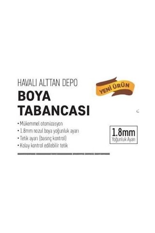 W-77g Havalı Alttan Depolu Boya Fıskiyesi Aparatı 1.8mm Lisinya