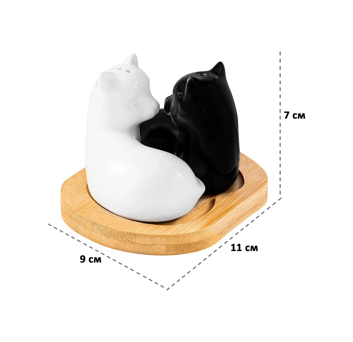 Elan Gallery "siyah-beyaz Kediler" Sehpalı Baharat Seti, 25 Ml 62007258 Beyaz