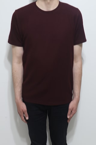 Santa Dmctekstil Erkek Tshirt-1111-1435 Düz Spor Kesim Rahat Kalıp Bisiklet Yaka T-shirt Bordo