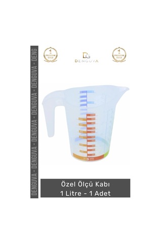 Ölçükabı Hassas Mutfak Laboratuvar Ölçekli Gı Uyumlu Pratik Özel Ölçü Kabı 1 Litre - 1 Adet Çok Renkli