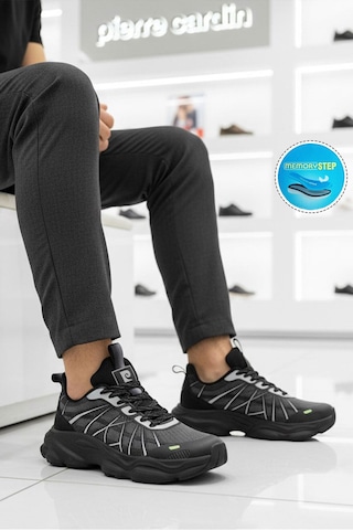 Pierre Cardin Siyah Hafızalı Taban Hafif Esnek Bağcıklı Erkek Spor Ayakkabı Pcı-11599 M Siyah