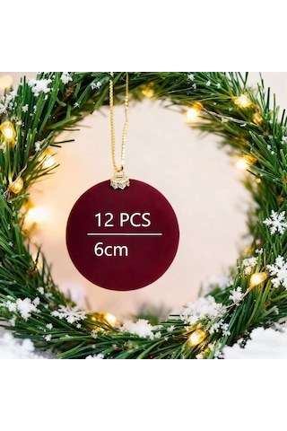 Xindoker 12 Adet 6 Cm Koyu Kahverengi Kadife Noel Topları - Ağaç Süsleri, Ev Ve Ofis Bayram Dekorasyonu
