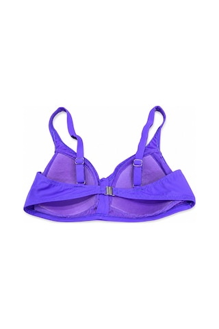 Büyük Beden Luplu Toparlayıcı Sabit Pedli Ayarlanabilir Askılı Kadın Bikini Üstü Lila