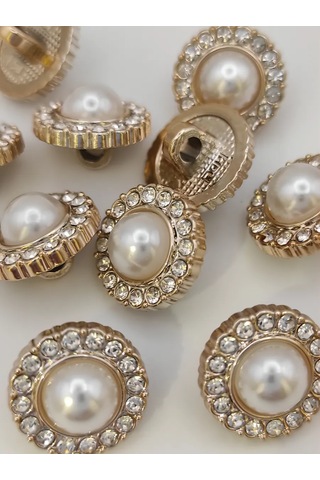 Modiste İnci Düğmeler, 10 Adet, Çapı 15 Mm 308542633