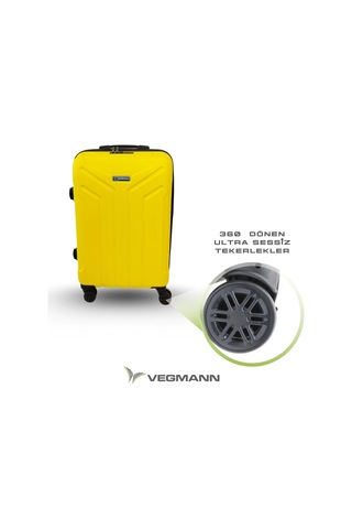 Vegmann Tartılı Scavel Sarı Orta Boy Valiz Sarı