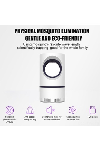 Fortunelane Ev İçi Usb Işık Moskito Öldürücü - 360 Uv Işık Ve Güçlü Vortex Akış