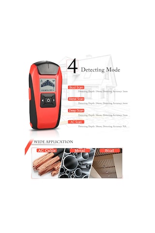 Çok Fonksiyonlu Taşınabilir Lcd Duvar Çivi Bulucu Metal Ahşap Çiviler Ac Kablo Canlı Tel Tarayıcı Dedektör Test Cihazı