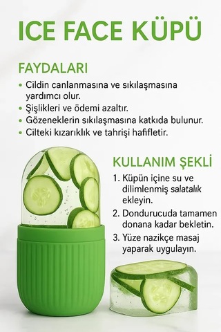 Ice Roller Buz Silindiri Terapi Etkili Yüz Masaj - Cilt Bakım Aleti 4741 Açık Mavi