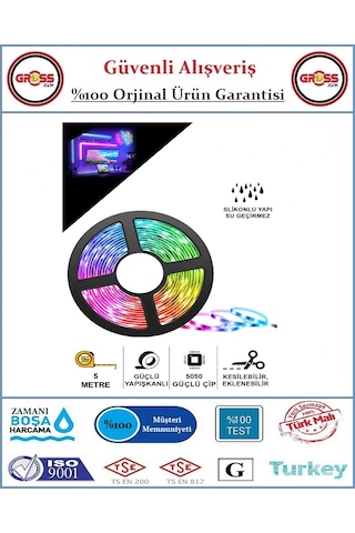 Rgb Animasyonlu Şerit Led - Kumandalı - 5 Metre