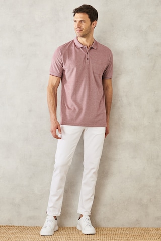 Ac&Co / Altınyıldız Classics 465126505 Polo Yaka Cepli Regular Fit Bol Kesim Düz Tişört Kırmızı