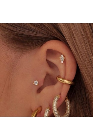Delik Gerektirmeyen Düz Earcuff Kıkırdak Küpesi Renkli