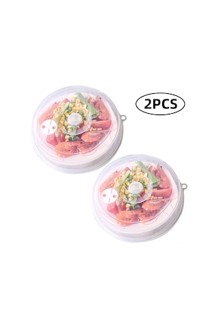 Yifomall Mikrodalga Fırın İçin Buhar Ayar Kapaklı 2'li Set - Yüksek Isıya Dayanıklı Saklama Kapağı 23cm