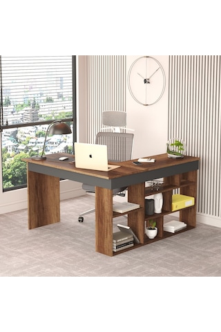 Robin Home Boston Kitaplık Raflı L Bilgisayar & Çalışma Masası