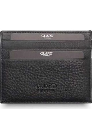 Guard Smart Mat Siyah Hakiki Deri Kartlık Erkek / Kadın P1092 Siyah