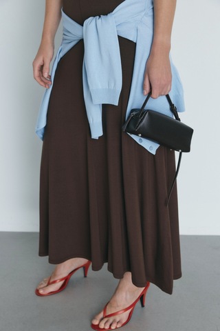 Suud Collection Kahverengi Bella Penye Elbise