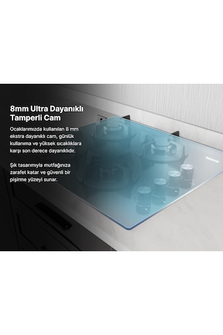 Tecna AO 614SC 60 Cm Siyah Cam Ankastre Ocak
