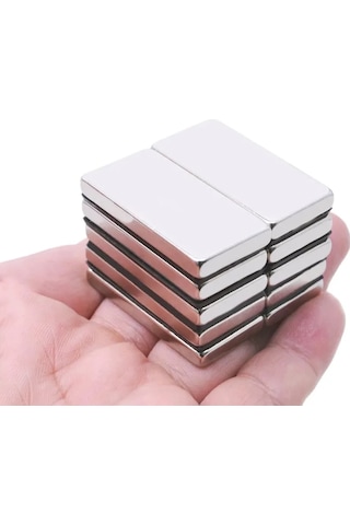 5'li Set: N35 Sınıfı 40x20x5 Mm Köşeli Neodyum Mıknatıs