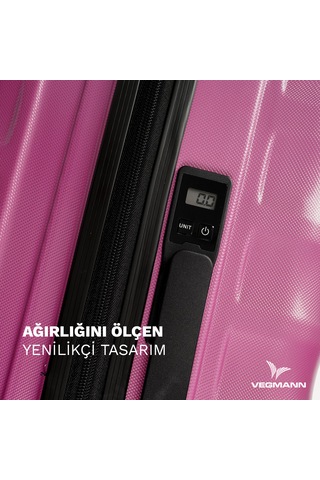 Vegmann Tartılı Scadel Violet Orta Boy Valiz Mor